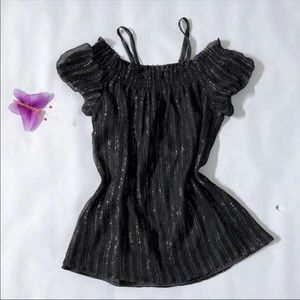 EXPRESS silk shoulderless top blouse, like NEW